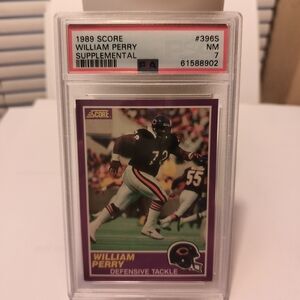 Chicago Bears 1989 Score William Perry Graded Card - Purple Border - Graded PSA